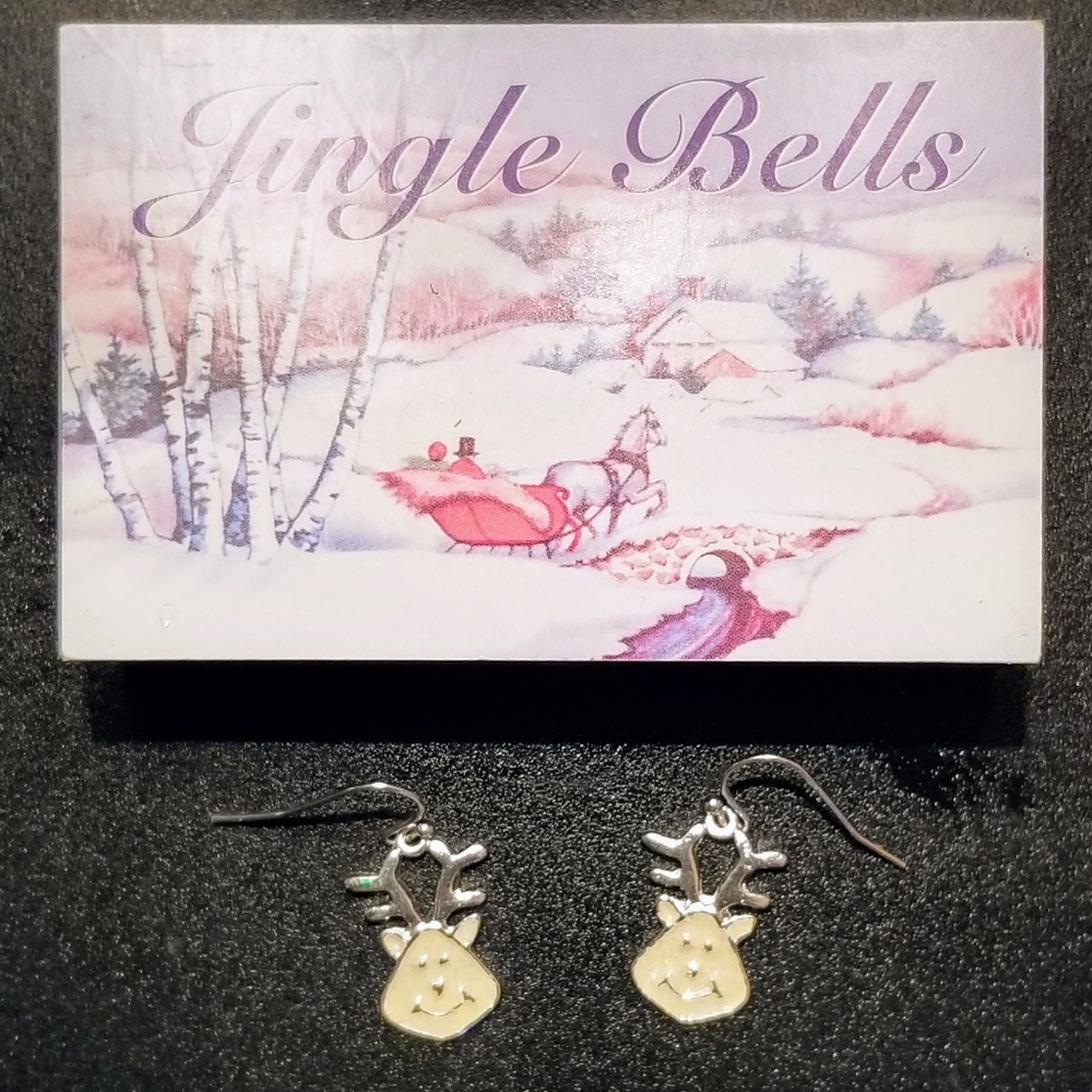 3/$18 SPARKLY Reindeer Christmas Dangle Earrings